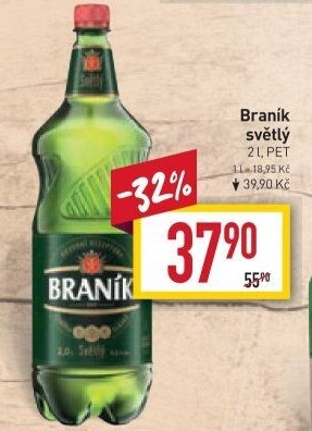 Pivo světlé výčepní 10° Braník