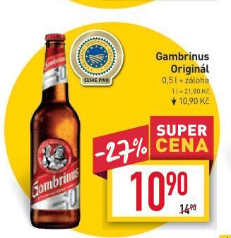 Pivo světlé výčepní Originál 10° Gambrinus