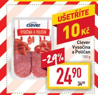 Salám vysočina a poličan Clever
