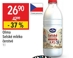 Mléko čerstvé selské Olma - 3,5% plnotučné