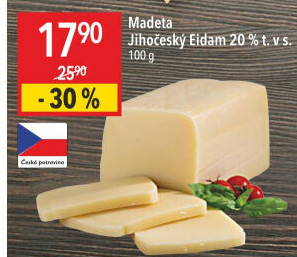 Sýr Eidam Jihočeský 20% Madeta