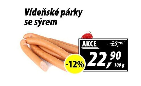 Párky vídeňské se sýrem