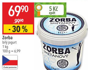 Bílý jogurt řecký Zorba