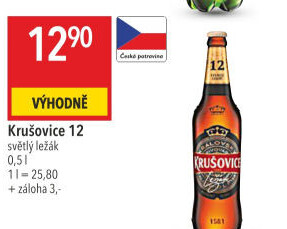 Pivo světlé Královský ležák 12° Krušovice