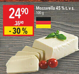 Sýr Mozzarella cihla 45%