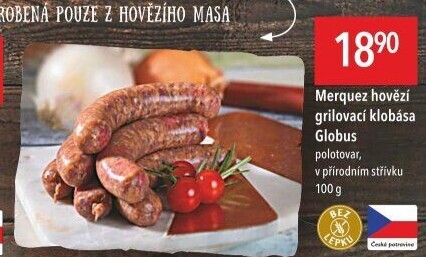 Klobása hovězí Merquez Globus