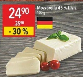 Sýr Mozzarella cihla 45%