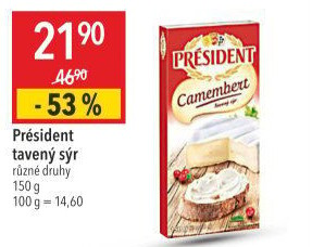 Tavené sýry Président