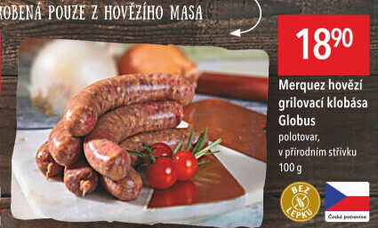 Klobása hovězí Merquez Globus