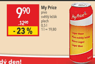 Pivo světlý ležák My Price