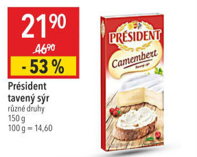 Tavené sýry Président