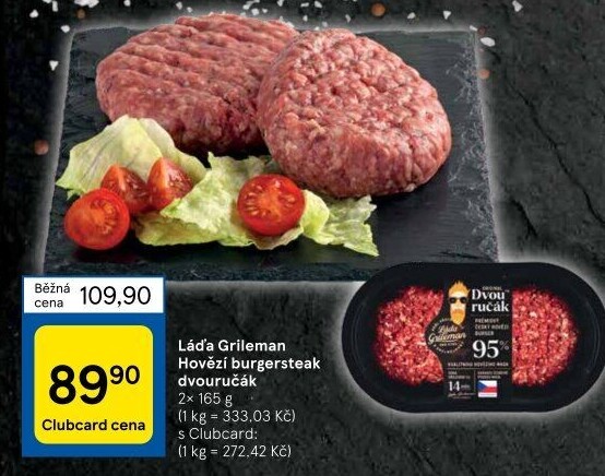 Hovězí burger dvouručák Láďa Grileman Kostelecké uzeniny