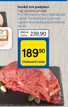 Hovězí přední bez kosti - krk podplečí