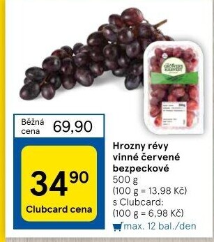 Hrozny červené bezsemenné The Grower'