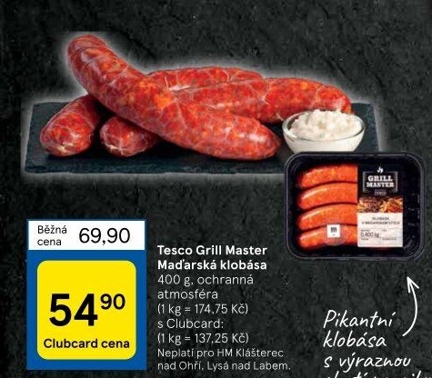 Klobásy maďarské Grill Master Tesco
