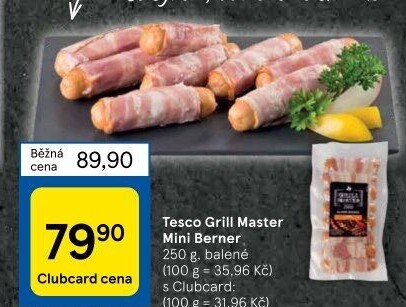 Miniberner se slaninou Grill Master Tesco