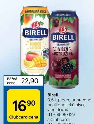 Nealkoholické pivo ochucené Birell
