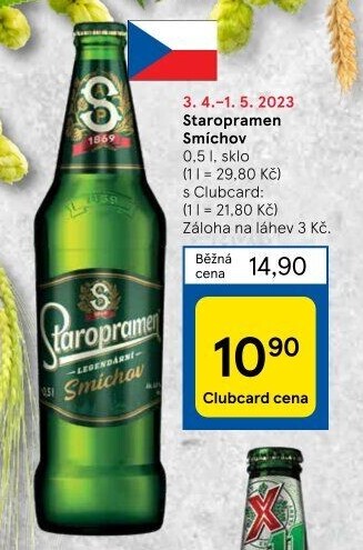 Pivo světlé výčepní 10° Smíchov Staropramen