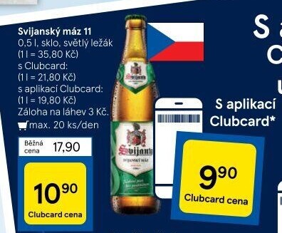 Pivo světlý ležák 11° Svijanský Máz Svijany