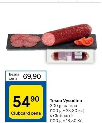 Salám Vysočina Tesco