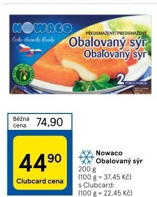 Sýr obalovaný mražený Nowaco