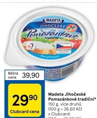 Tradiční pomazánkové Jihočeské Madeta