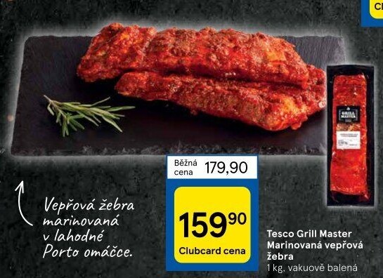 Vepřová žebra marinovaná Grill Master Tesco