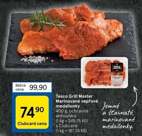 Vepřové medailonky marinované Grill Master Tesco