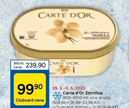 Zmrzlina ve vaničce Carte D'