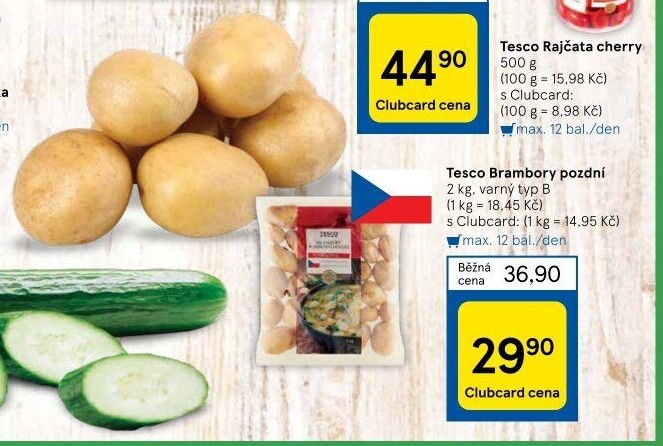 Brambory pozdní B Tesco