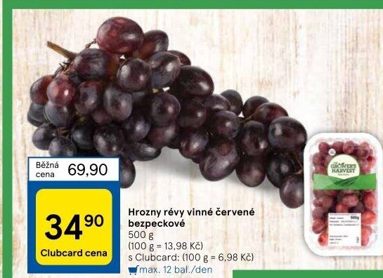 Hrozny červené bezsemenné The Grower'
