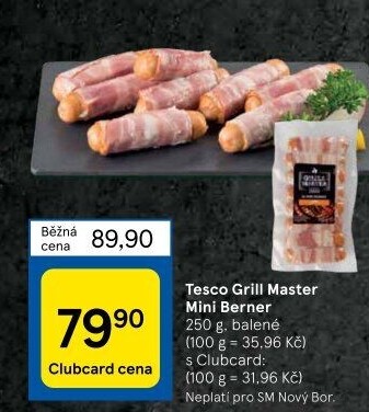 Miniberner se slaninou Grill Master Tesco
