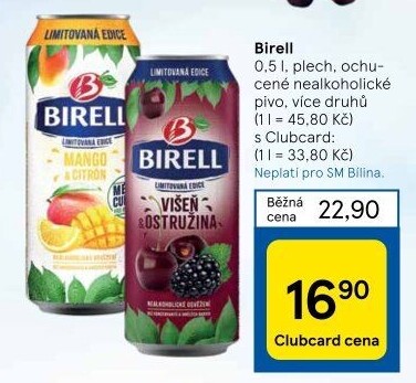 Nealkoholické pivo ochucené Birell