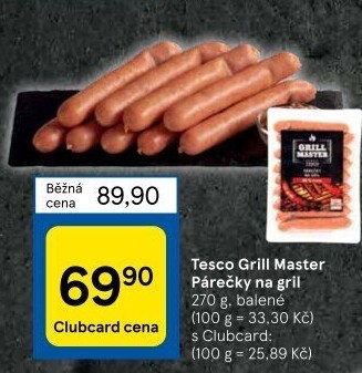 Párečky na gril Grill Master Tesco