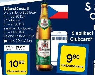Pivo světlý ležák 11° Svijanský Máz Svijany
