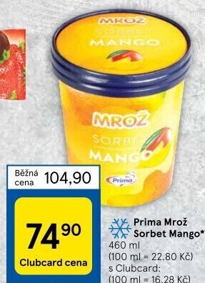 Sorbet v kelímku Mrož Prima