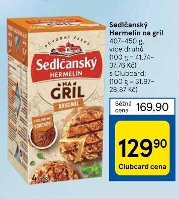 Sýr Hermelín na gril Sedlčanský