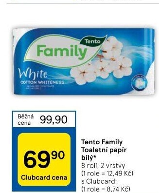 Toaletní papír 2vrstvý Family Tento