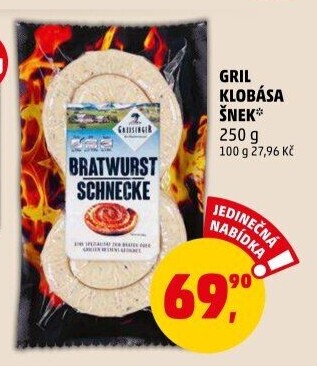 Bavorská grilovací klobása šnek Greisinger