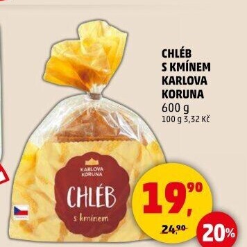 Chléb s kmínem Karlova Koruna