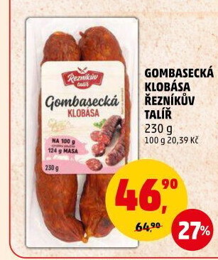 Gombasecká klobása Řezníkův talíř