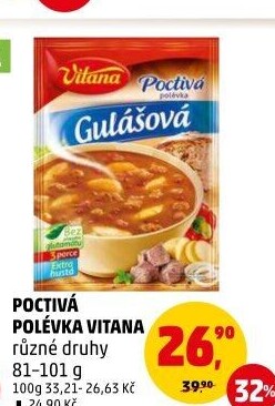 Instantní polévky Poctivá polévka Vitana
