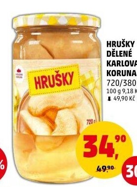 Kompot hrušky Karlova Koruna