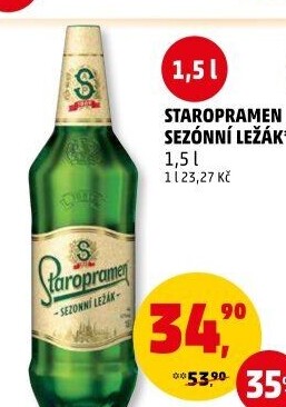 Pivo světlý sezonní ležák Staropramen