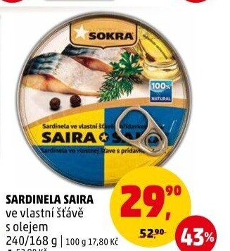 Sardinela ve vlastní šťávě Saira Sokra