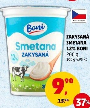 Smetana zakysaná Boni 12%