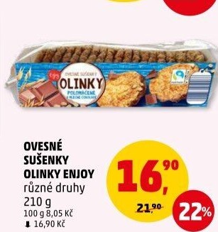 Sušenky ovesné Olinky Enjoy