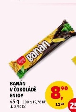 Tyčinka Banány v čokoládě Enjoy