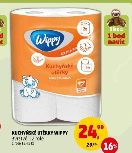 Utěrky kuchyňské 3vrstvé Wippy