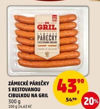 Zámecké párečky s restovanou cibulkou Na gril Penny